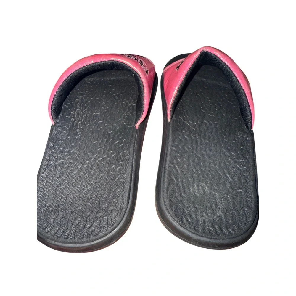 Kids Reebok Pink Glitter Slide‎ Sandals Casual Beach Pool Shoes